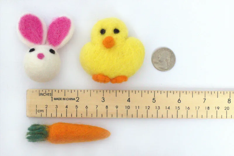 Felt Chick, Bunny, Carrot- SET of 3