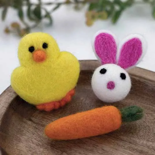 Felt Chick, Bunny, Carrot- SET of 3