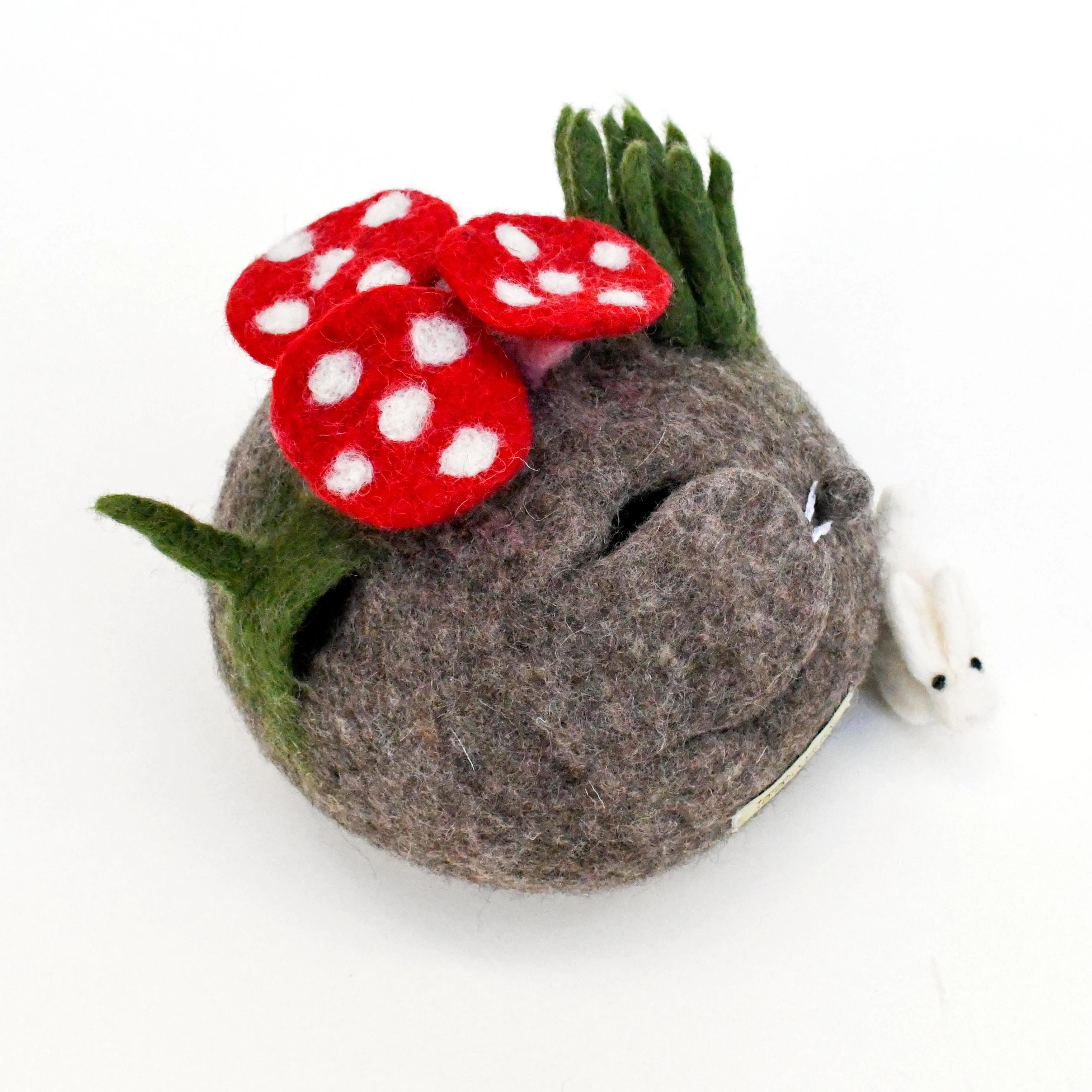 Felt Fairy Toadstool House with Rabbit Toy