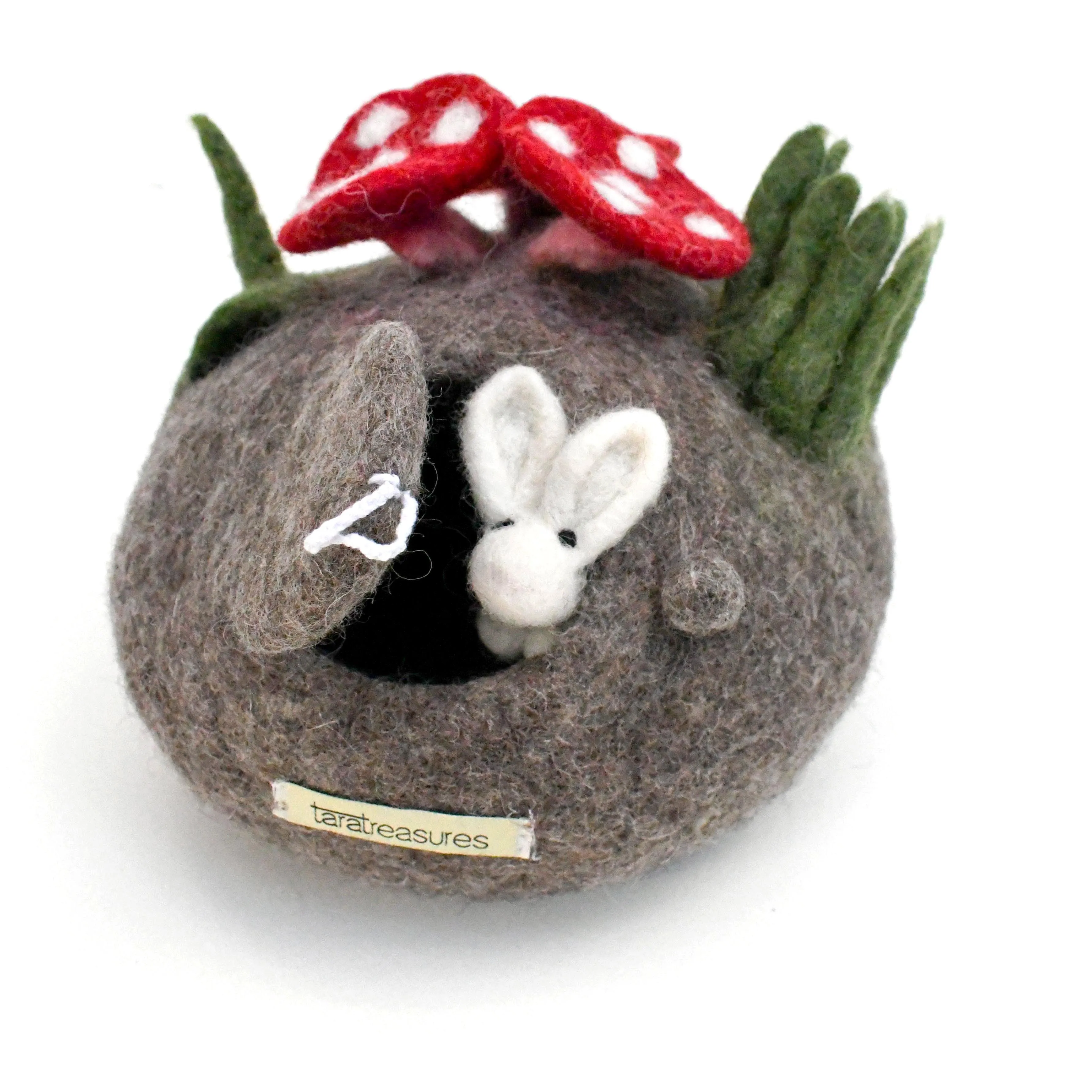 Felt Fairy Toadstool House with Rabbit Toy