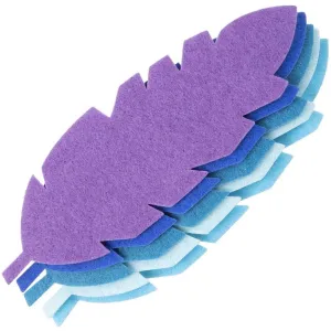 Felt Feathers: Cool Colors, 6 Inches, 5 Pack