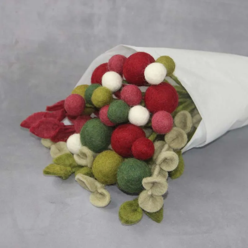 Felt Flowers - Blossom Small (2cm) - Green (Light)