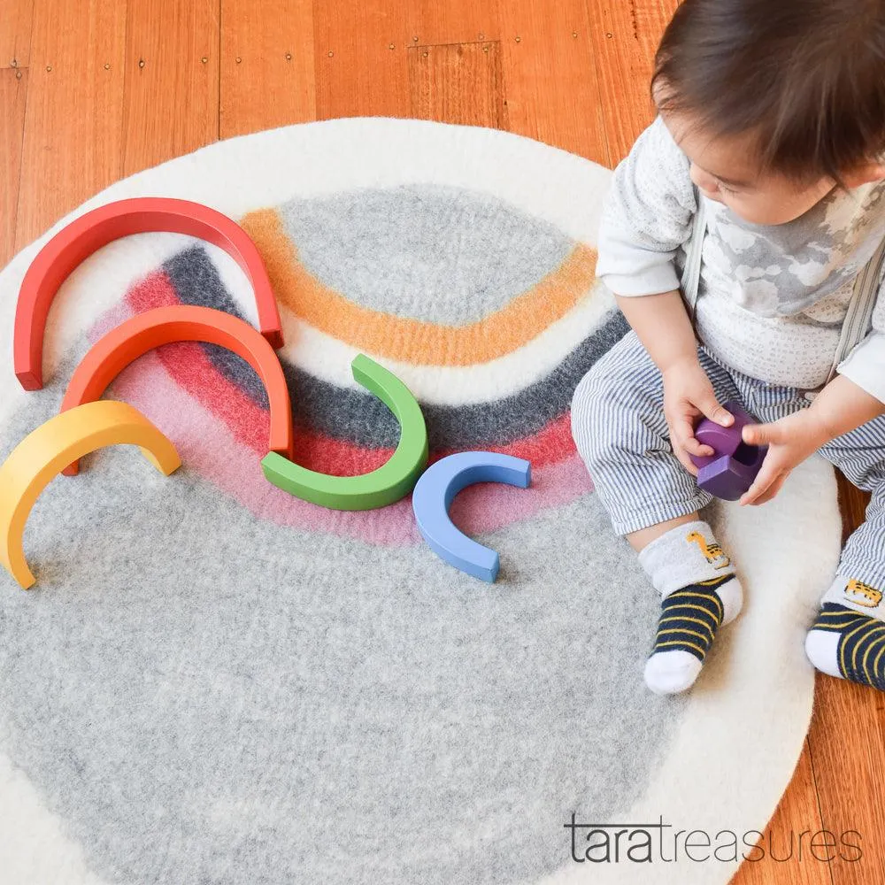 Felt Nursery Rug - Horizon Rainbow