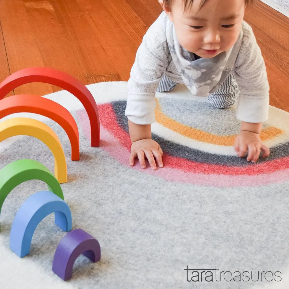 Felt Nursery Rug - Horizon Rainbow