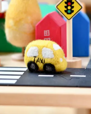 Felt Yellow Taxi Toy