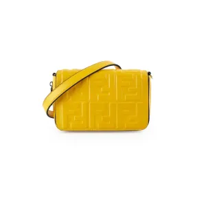 Fendi Expand Nappa FF 1974 Mini Embossed Flap Bag Yellow