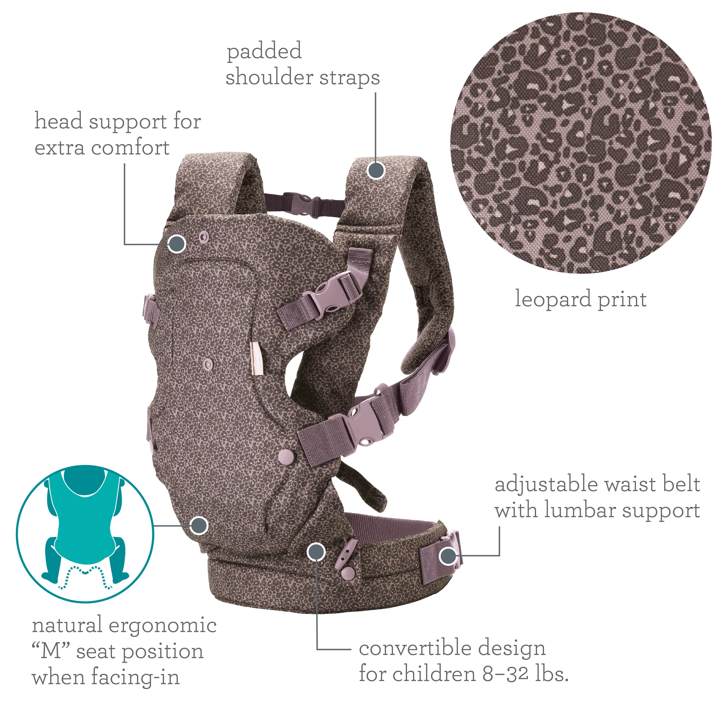 Flip 4-in-1 Convertible Carrier - Leopard