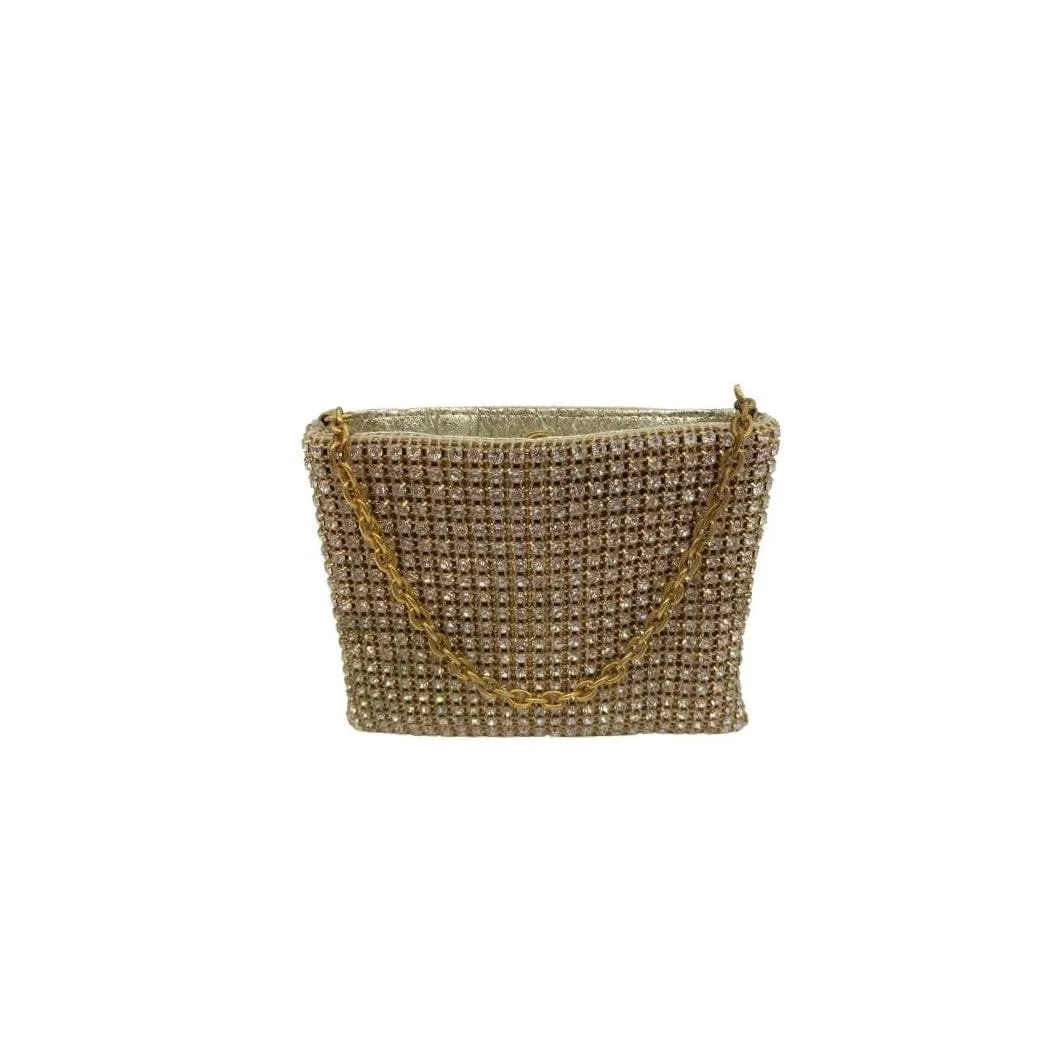 FRANCHI Crystal Mini-Clutch - Gold with Crystals