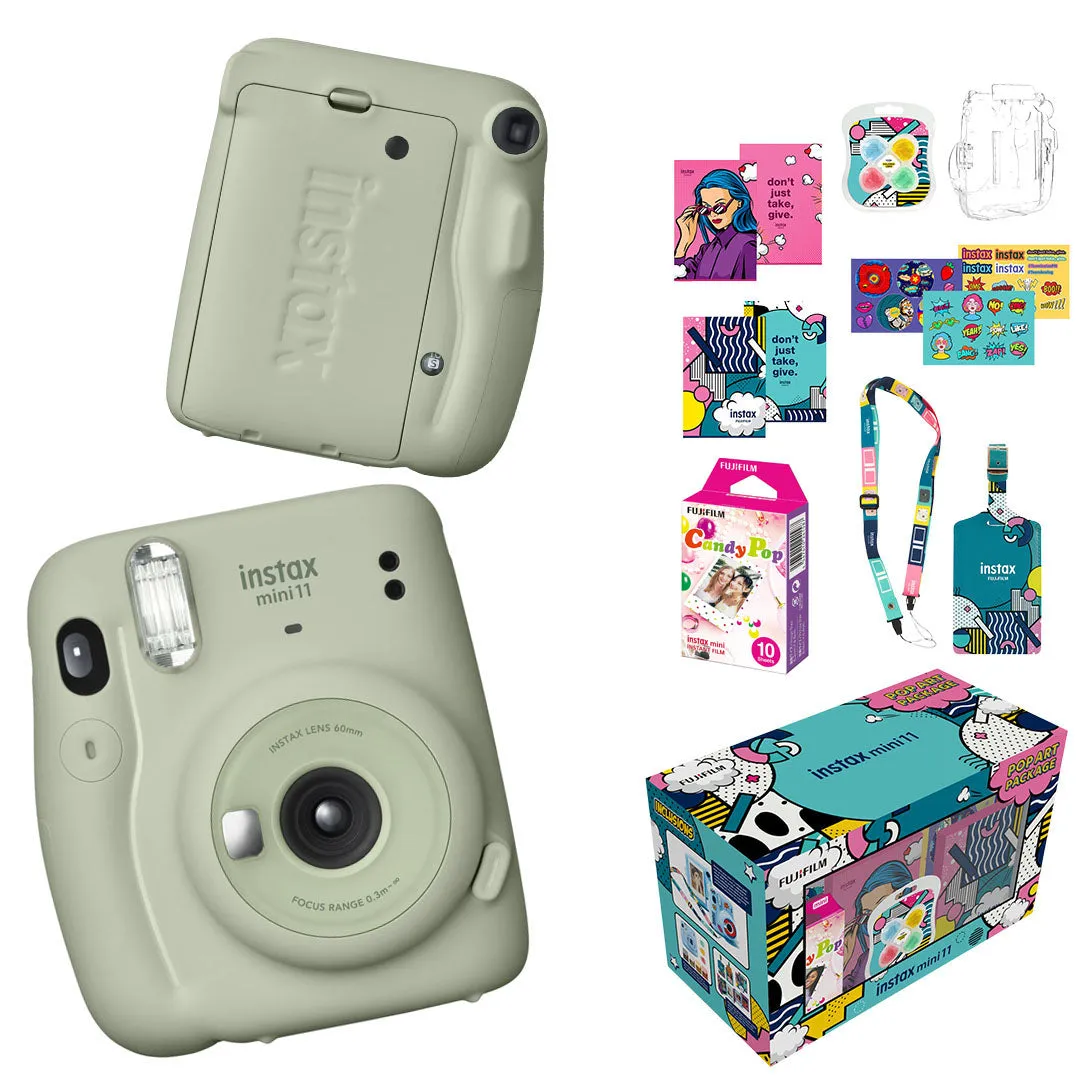 Fujifilm Instax Mini 12 CITY POP Edition Package Instant Camera Bundle Pack with Mini Glossy Film 10s, Water-Repellent Sling Bag, Iron-on Patch, Camera Strap, Film Cassette Case, Film Keychain