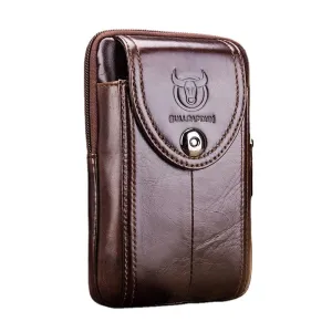 Genuine Leather Phone Bag Waist Business For Men