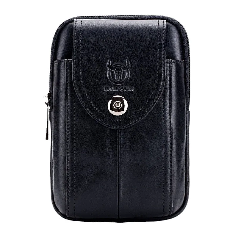 Genuine Leather Phone Bag Waist Business For Men