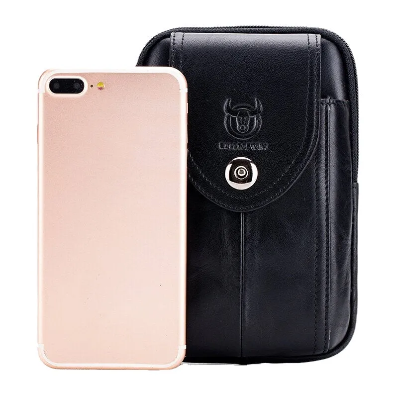 Genuine Leather Phone Bag Waist Business For Men