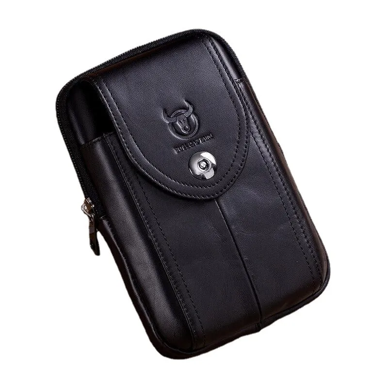 Genuine Leather Phone Bag Waist Business For Men