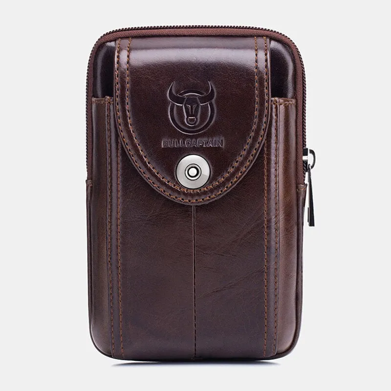 Genuine Leather Phone Bag Waist Business For Men