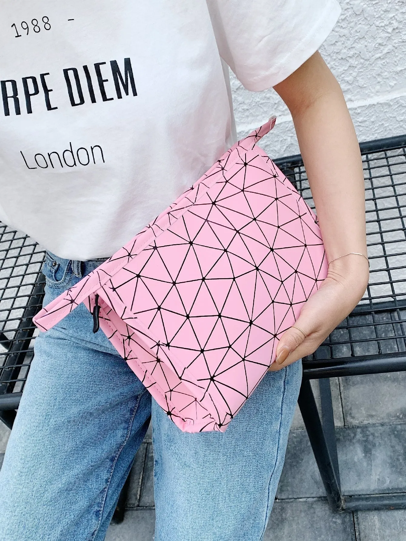 Geo Graphic Clutch Bag