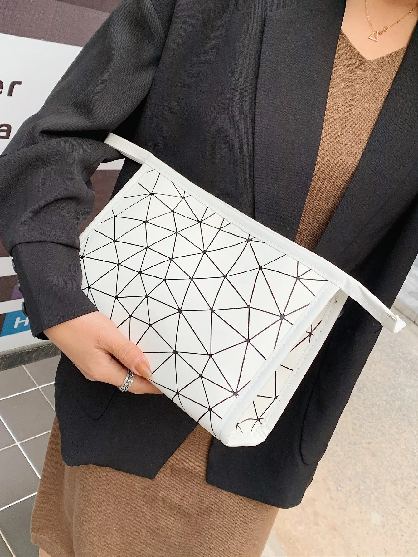 Geo Graphic Clutch Bag