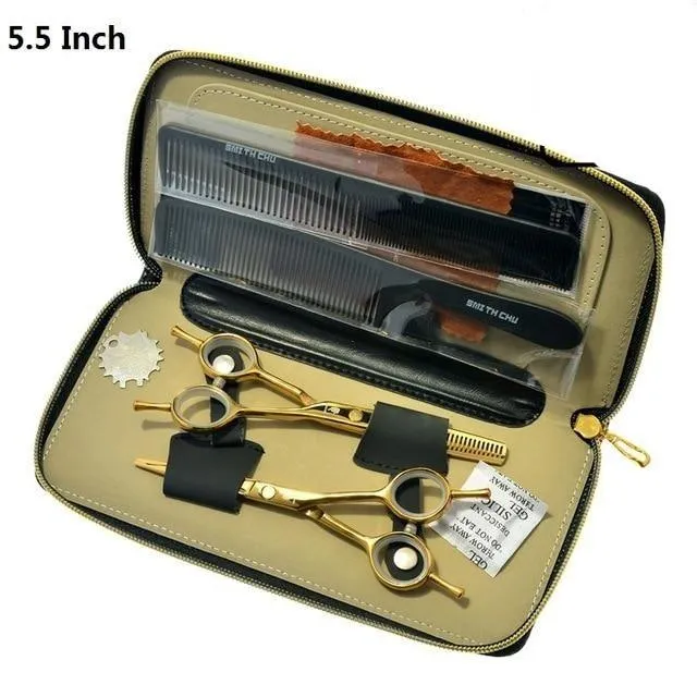 Hairdresser's Razors with Comb Case Hair Cutting Scissors Thinning Shears