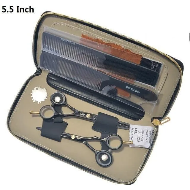 Hairdresser's Razors with Comb Case Hair Cutting Scissors Thinning Shears