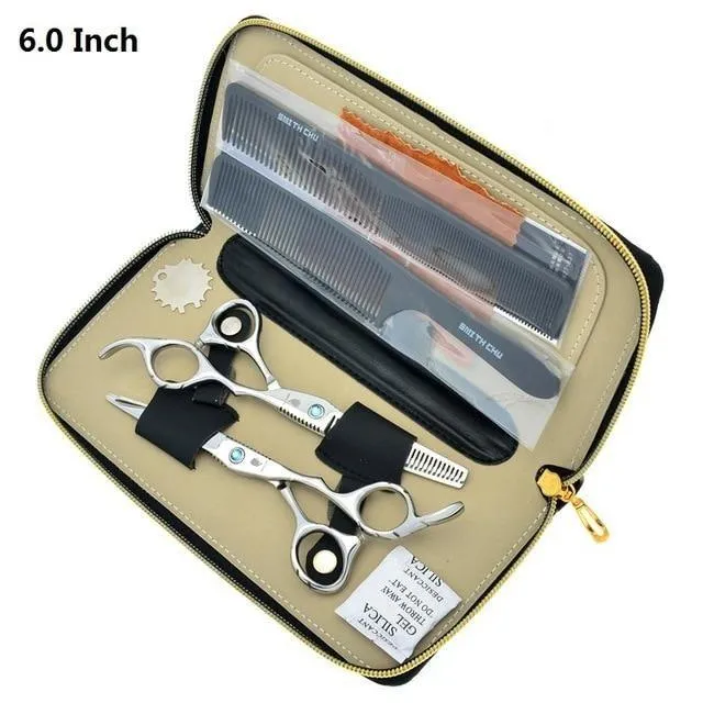 Hairdresser's Razors with Comb Case Hair Cutting Scissors Thinning Shears