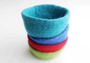 Handfelted Colorful Felt Bowls 4.5" For Keeping Jewelry, Watches and Smaller Items