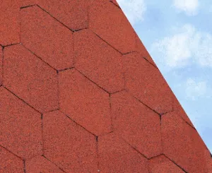 Hexagonal 3 Tab Bitumen Roof Felt Shingles - Solid Red (2.42m2 Pack)