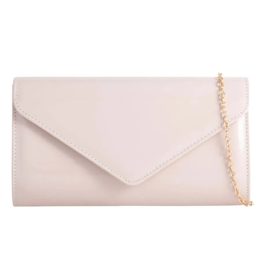 Koko Soft Nude Patent Clutch Bag