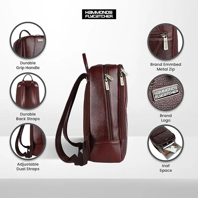 Leather Backpack - Style and Comfort for Men and Women, Perfect for Any Adventure - Fits up to 14 Inch Laptop