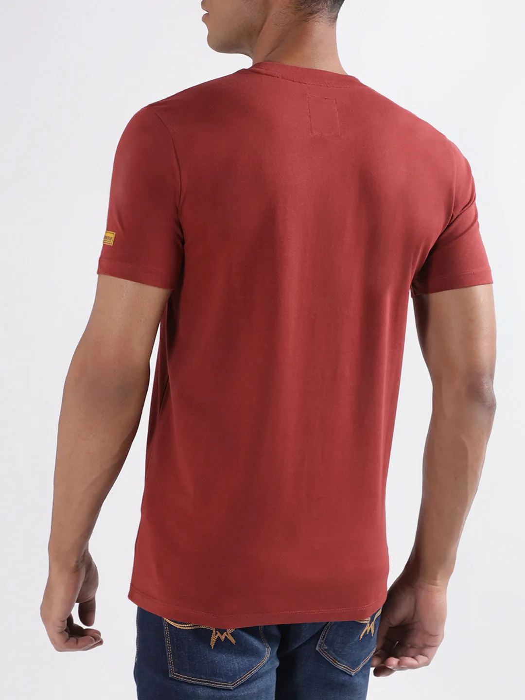 Lindbergh Maroon Relaxed Fit T-Shirt