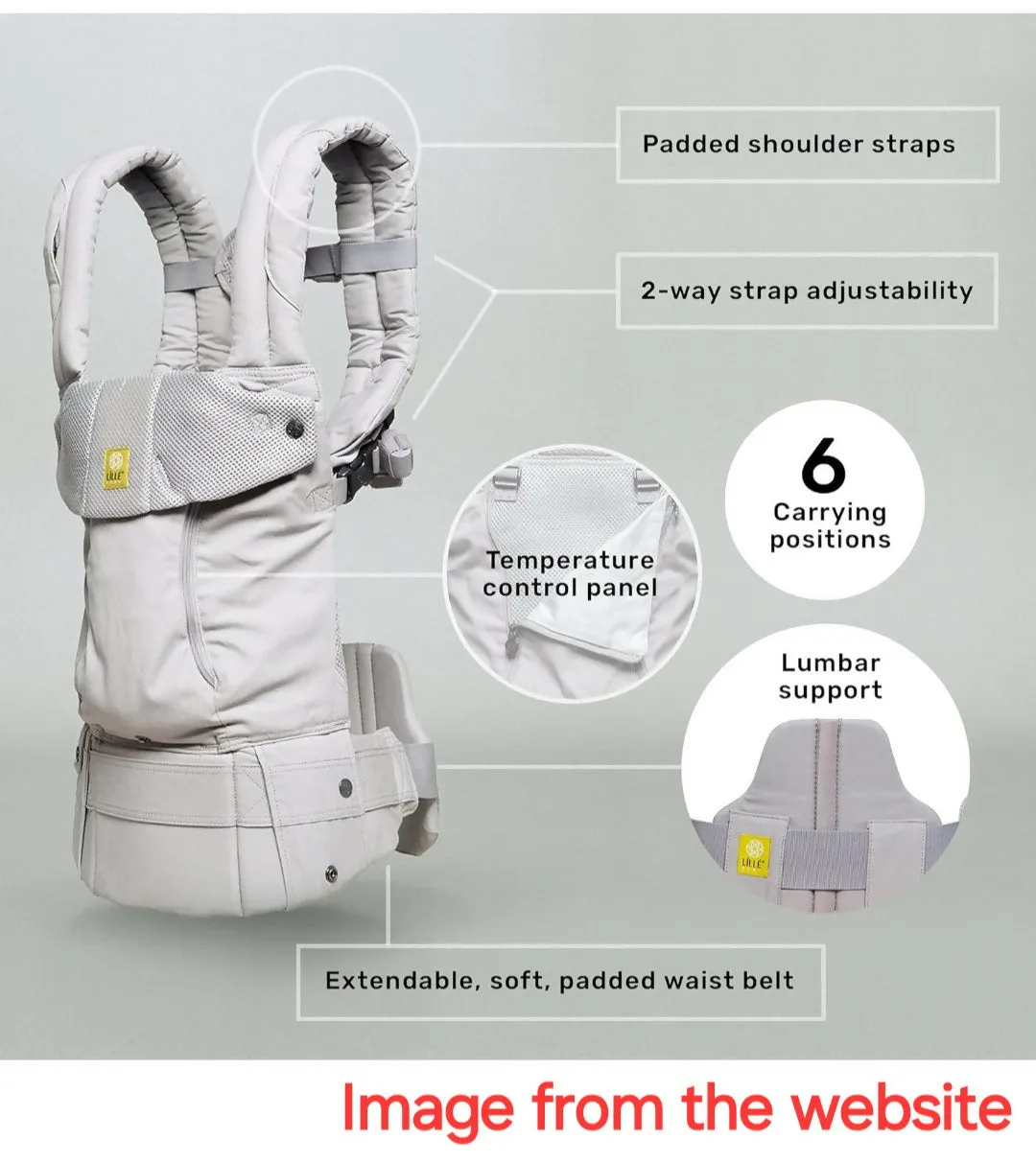 LÍLLÉbaby Complete All Seasons Ergonomic 6-in-1 Baby Carrier Newborn to Toddler - with Lumbar Support - for Children 7-45 Pounds - 360 Degree Baby Wearing - Inward & Outward Facing - Stone