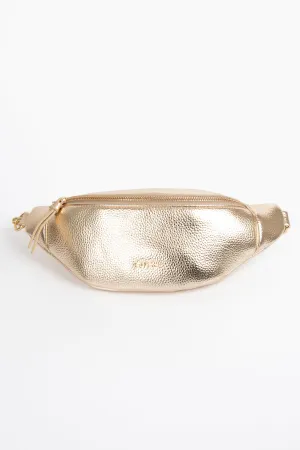 Lola Bum Bag - Gold, Metallic Faux Leather