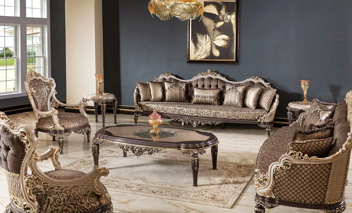 Luxury Design Traditional Dark Carving Sofa Set