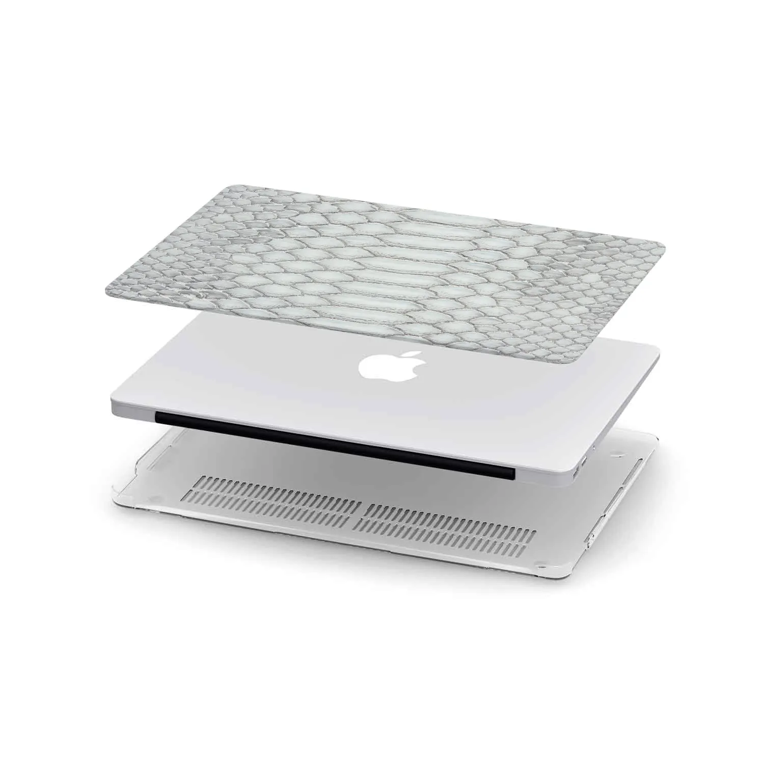 Macbook Hard Shell Case - White Snake Skin