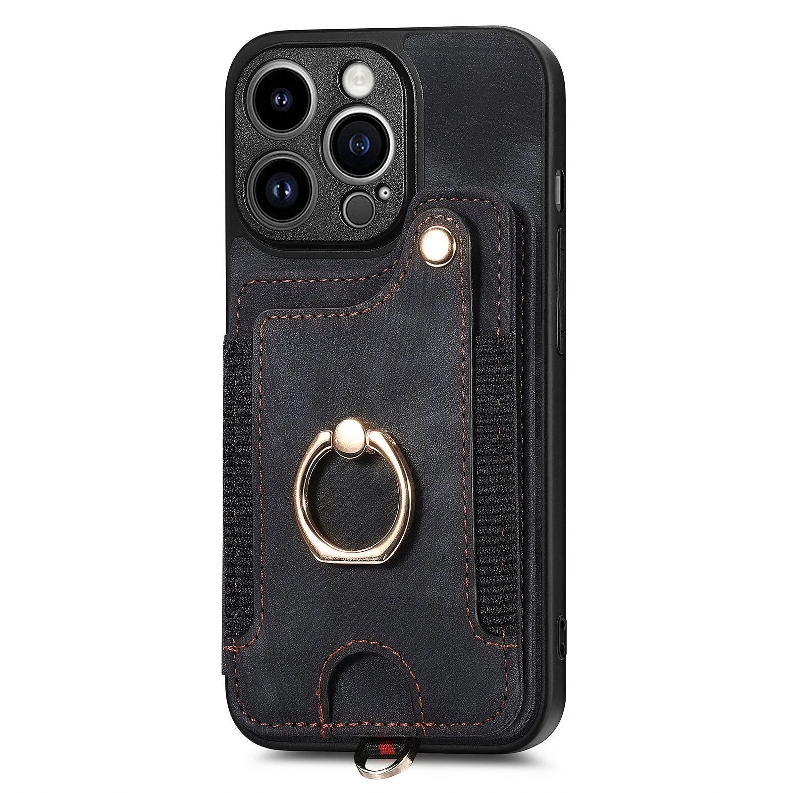 Magnetic Flip Leather Phone Case With Wallet Multi Card Slot Ring Holder For iPhone