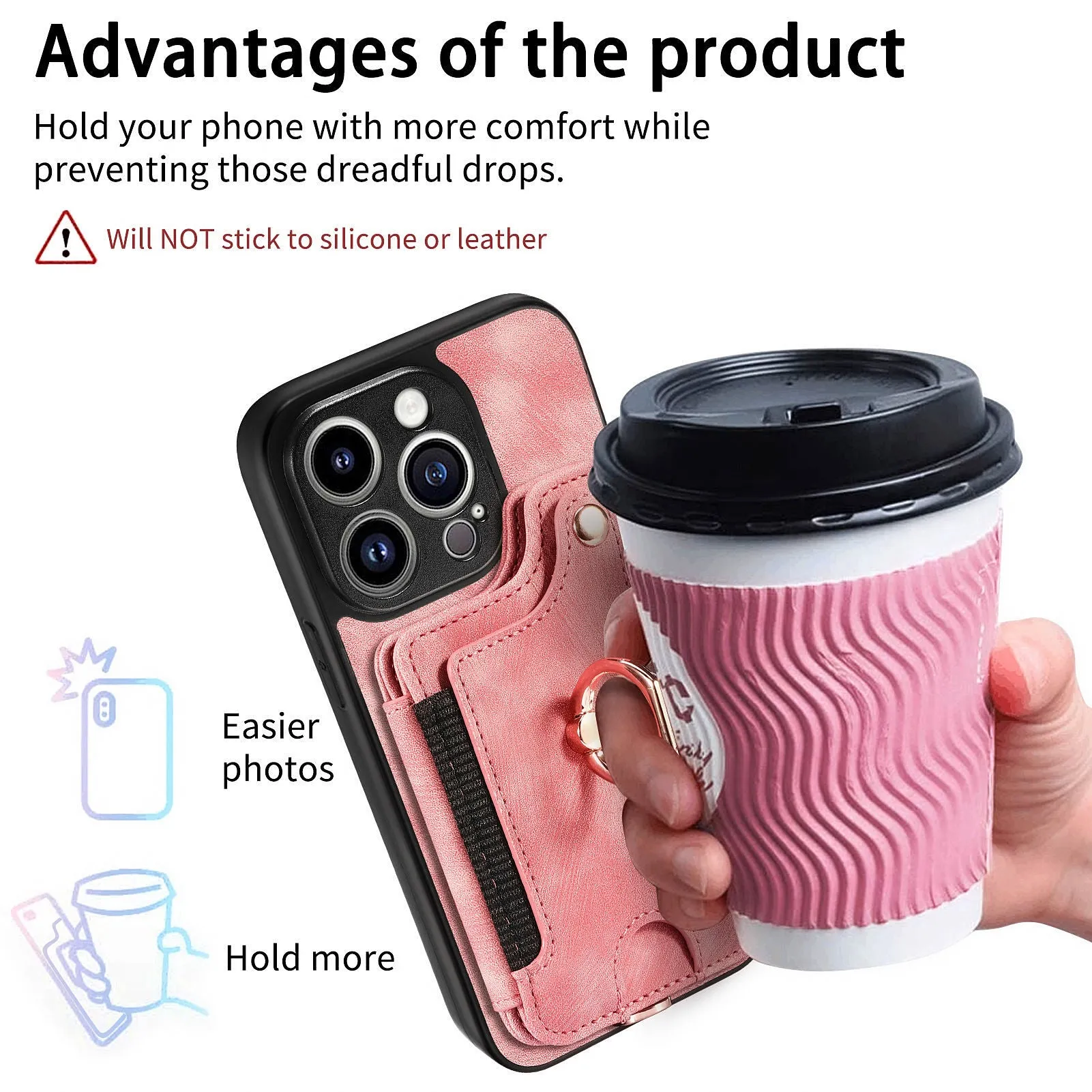 Magnetic Flip Leather Phone Case With Wallet Multi Card Slot Ring Holder For iPhone