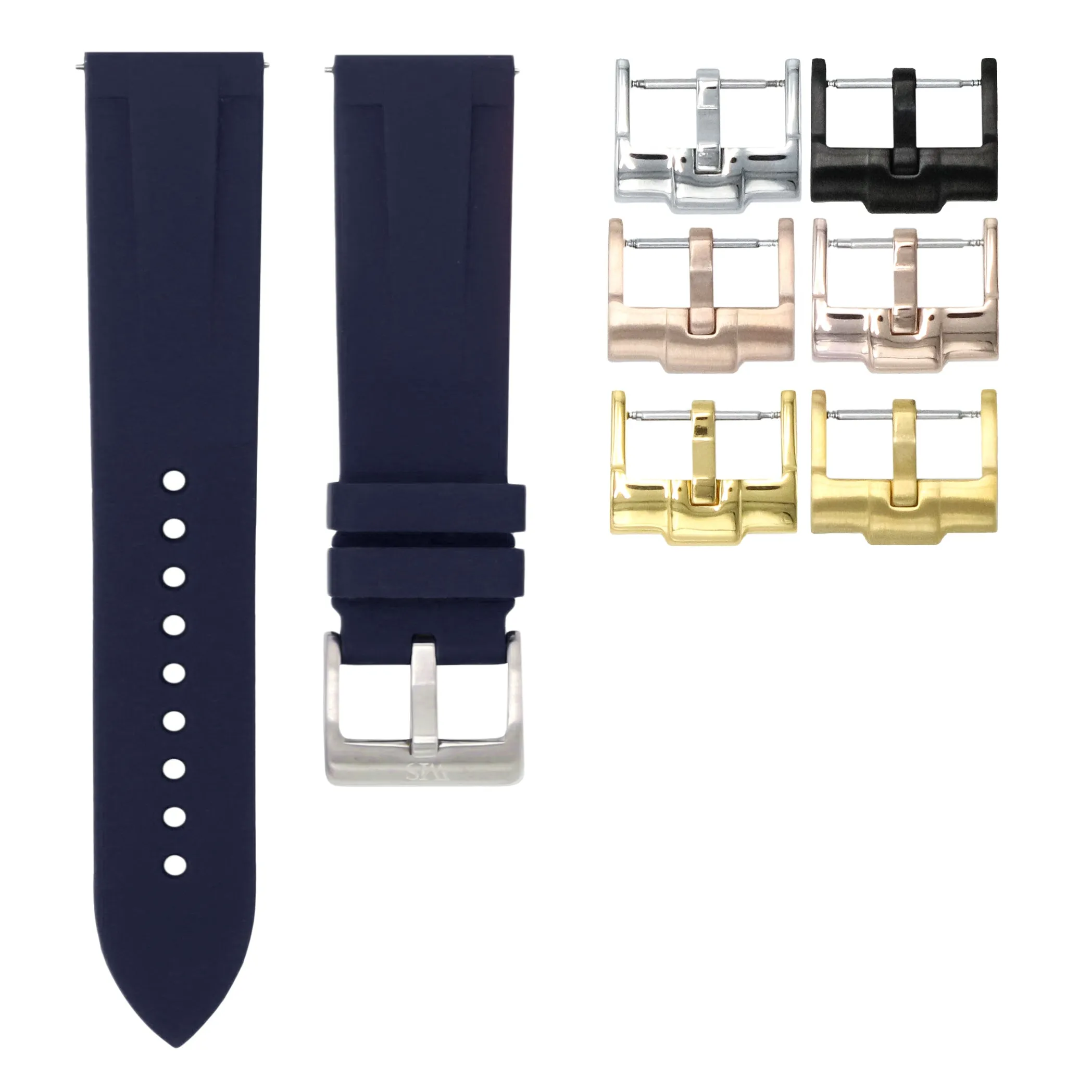 Marine Blue - Quick Release Rubber Watch Strap For Breitling Professional Series