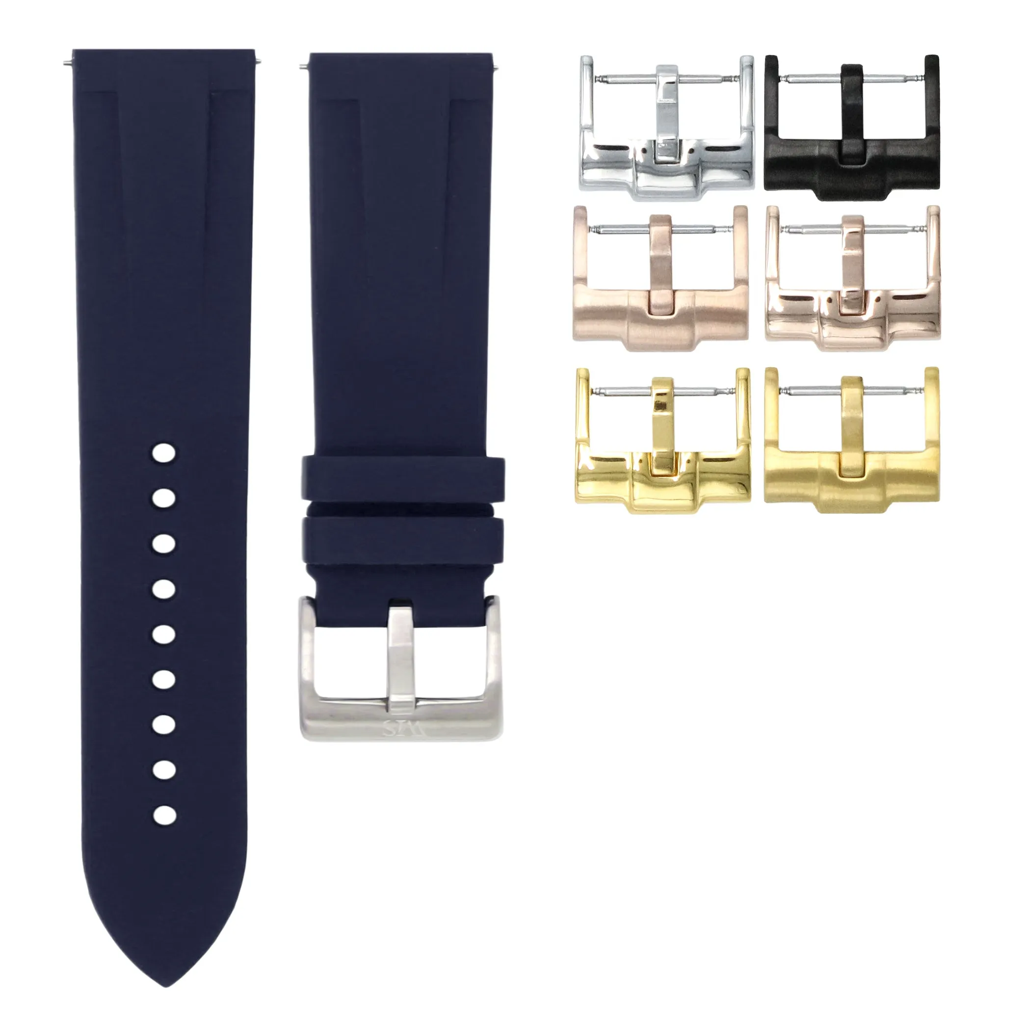 Marine Blue - Quick Release Rubber Watch Strap For Breitling Professional Series