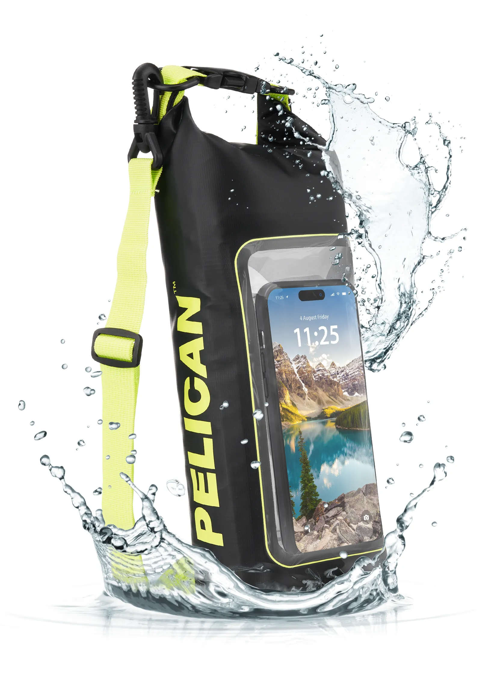 Marine Waterproof 2L Dry Bag (Black/Hi Vis Yellow) - Dry Bag