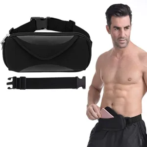 Men's Large Messenger Waist Bag with Adjustable Shoulder Strap Waist Bag with 4 Zipper Pockets