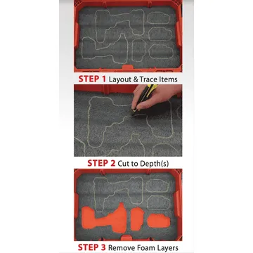 Milwaukee PACKOUT - compact low profile - Kaizen Foam Inserts 30mm / Black/Red