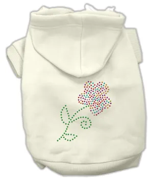 Multi-Colored Flower Rhinestone Hoodie Cream XS (8)