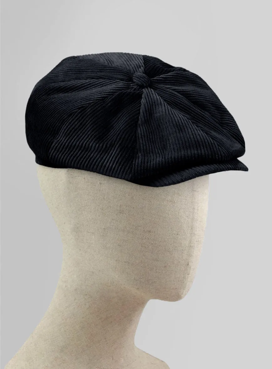 Navy Blue Thick Corduroy Newsboy Cap