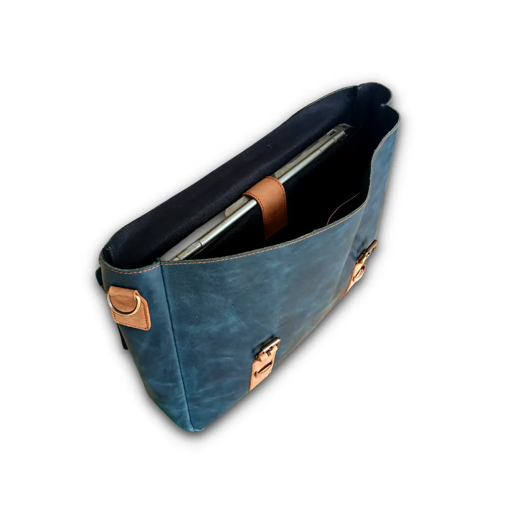 Navy Classic Messenger Bag 15 inch Laptop