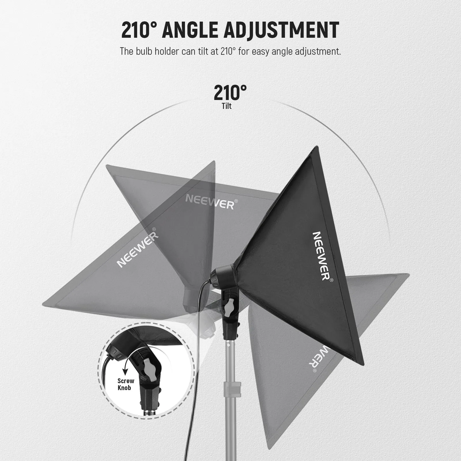 NEEWER NK300 24x24"/60x60cm 350W Equivalent Softbox Lighting Kit