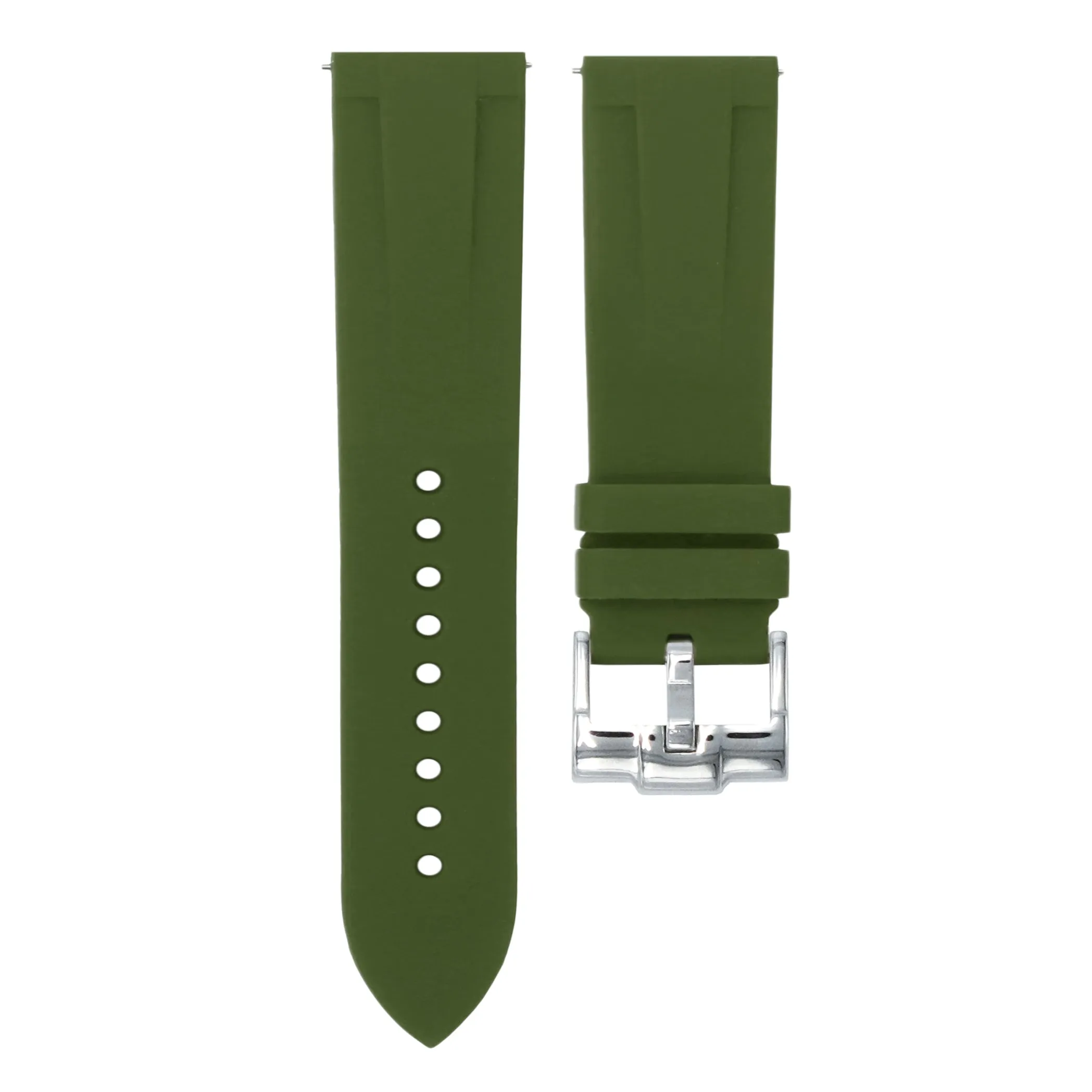 Olive Green - Quick Release Rubber Watch Strap For Breitling Professional Series