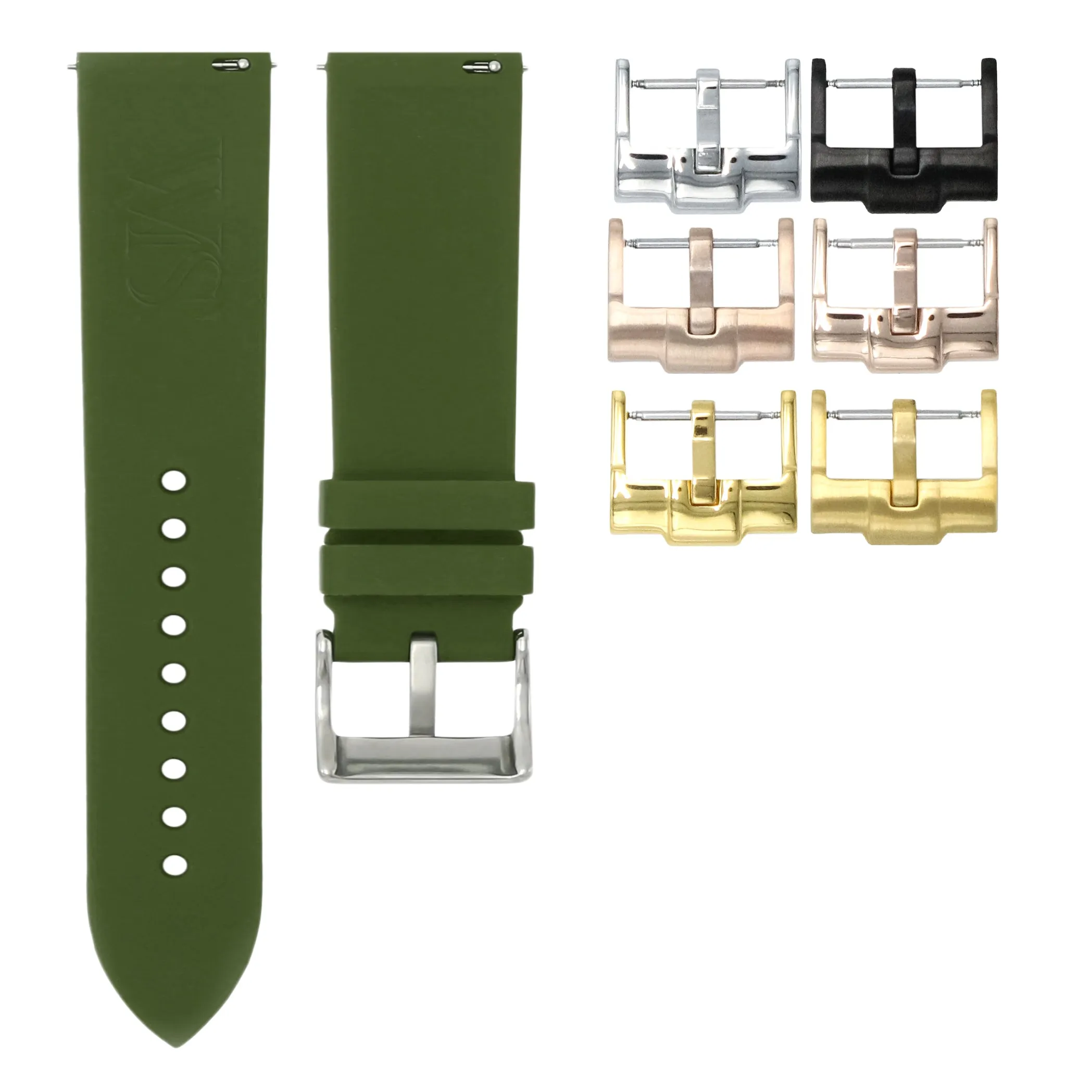 Olive Green - Quick Release Rubber Watch Strap For Breitling Professional Series