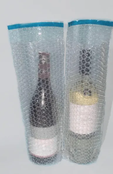 Pack of 10 - Wine Bottle Bubble Wrap Bags - 150 x 360mm   Self seal lip - 10 pk