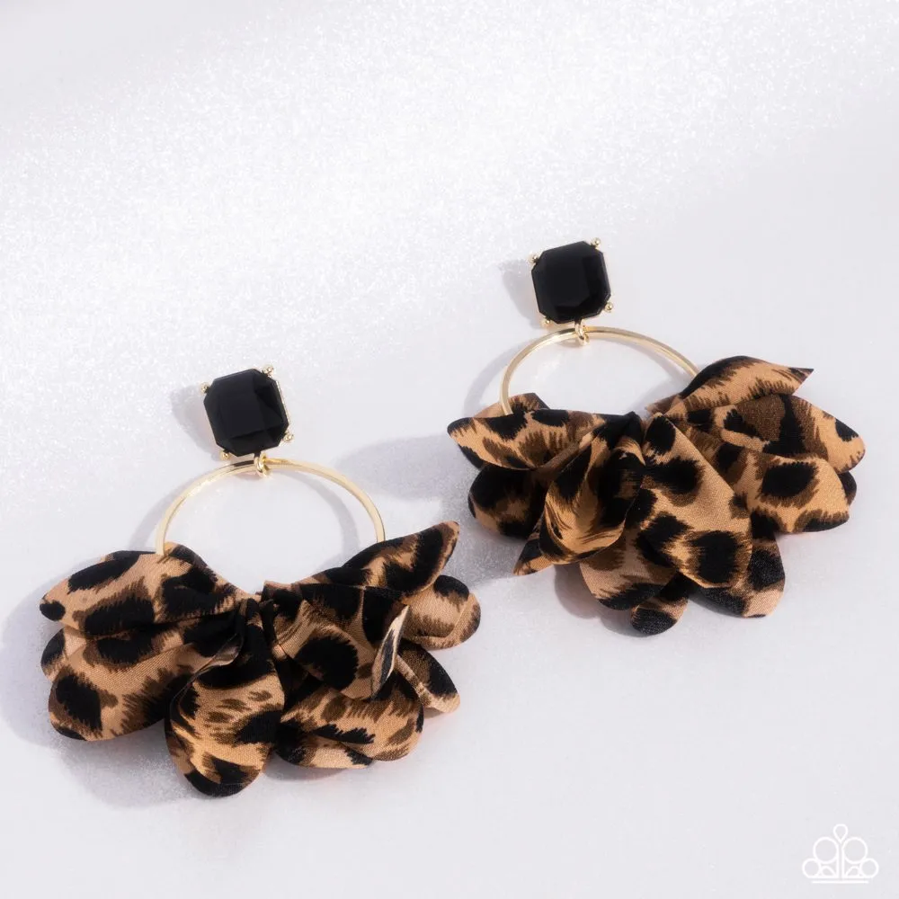 Paparazzi Earring ~ Charming Cheetah - Gold