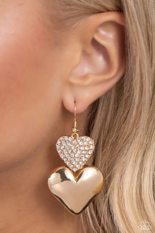 Paparazzi Earring ~ Charming Connection - Gold