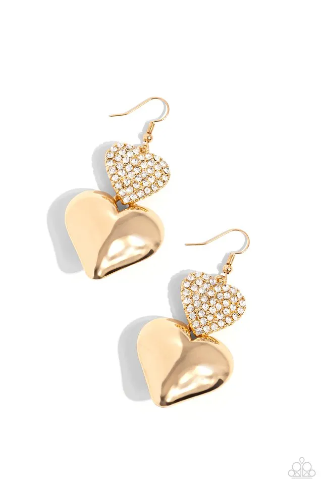 Paparazzi Earring ~ Charming Connection - Gold