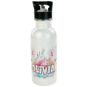 Personalized 20oz Stainless Steel Water Bottle with Straw - Unicorn Sparkle